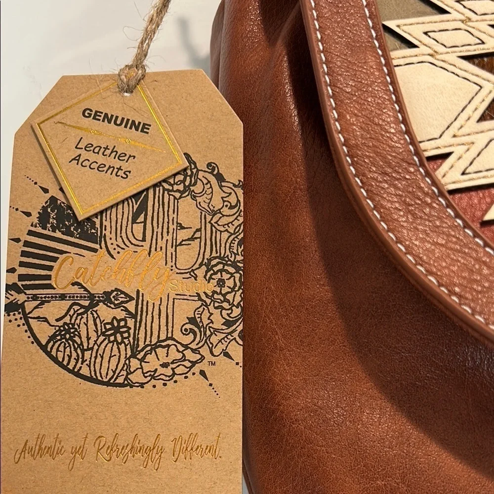 Catchfly South western boho Brown concealed carry crossbody Bag new w tag